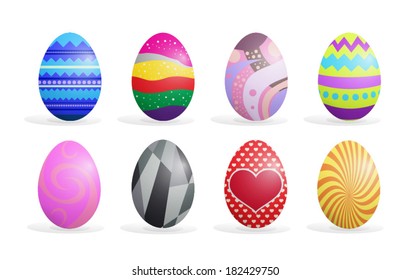 Colorful Easter eggs set vector illustration