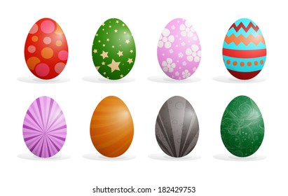 Colorful Easter eggs set vector illustration