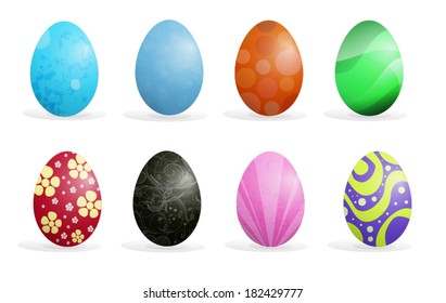 Colorful Easter eggs set vector illustration