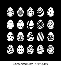 Colorful Easter eggs texture patterns set 
