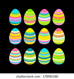 Colorful Easter eggs texture patterns set 