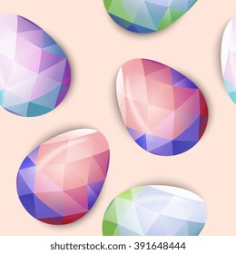 Colorful Easter eggs wallpaper. Polygonal vector design, low pol