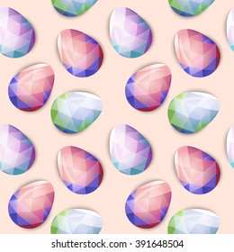 Colorful Easter eggs wallpaper. Polygonal vector design, low pol