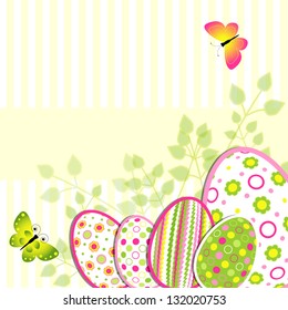 Colorful Easter holiday illustration on flower background