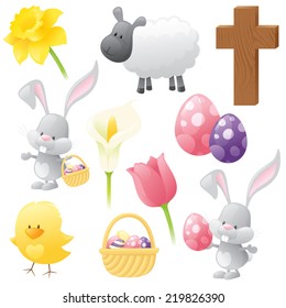 Colorful Easter icons.
