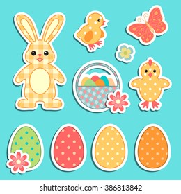 Colorful Easter icons for kids