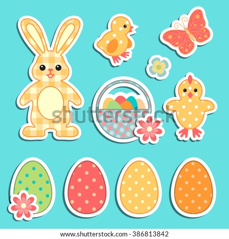 Colorful Easter icons for kids