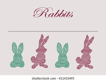 Colorful Easter rabbit background.
