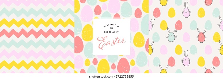 Colorful Easter templates. Great for poster, card, invitation, flyer, cover, banner, placard, brochure and other graphic design - vector