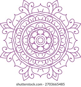 Diseño colorido y fácil del Vector del mandala para su diseño de la henna