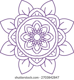 Diseño de Vector de mandala colorido y fácil