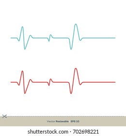Colorful ECG Cardiogram Pulse Line Logo Template Illustration Design. Vector EPS 10.