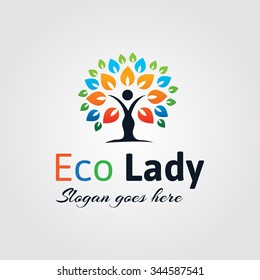 Colorful Eco Lady Logo