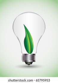 Colorful Ecology Friendly Light Bulb with Leaf