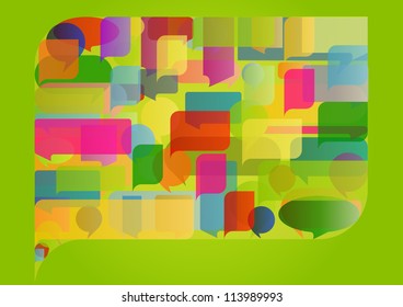 Colorful ecology speech bubbles and balloons leaf cloud illustration background vector