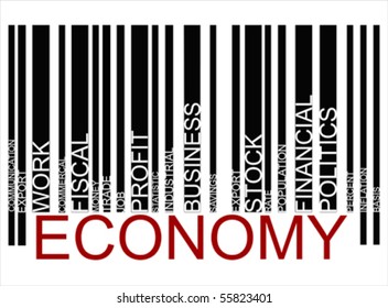 colorful economy text bar code, vector