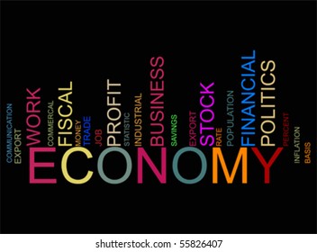 colorful economy text barcode, vector