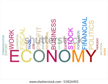 colorful economy text barcode, vector