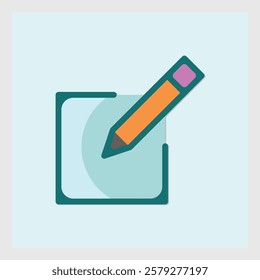 Colorful edit icon with pencil symbol for design and modification interface element