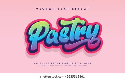 Colorful and editable pastry text effect vector.  Perfect for bakery logos and designs.