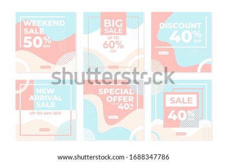 colorful editable social media post design template vector