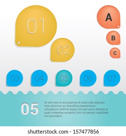 Colorful edition of a scalable & rounded eps10 abstract minimal number and  letter/character holder colorful geometric elements for universal use