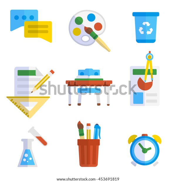Colorful\
education and study icons set. Design elements for mobile and web\
applications. Education and study icons set  in stylish colors.\
Education and study vector\
illustration.