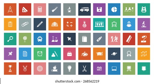 Colorful educational icon set