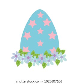 colorful egg easter with star and flower decoration