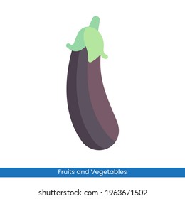 Colorful Eggplant icon vector design. Fruits and Vegetables symbol for your website design, logo, app, UI. Eps10 vector illustration.