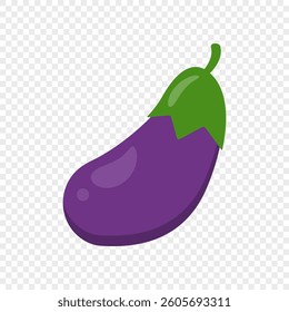 Colorful eggplant vector illustration isolated on transparent background