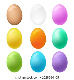 Colorful Eggs Big Set With Gradient Mesh, Vector Illustration