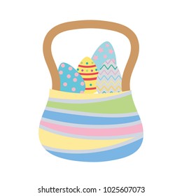 colorful eggs easter decoration inside hamper design