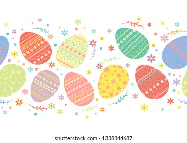 Colorful eggs for the Easter holiday. Easter set of eggs with beautiful pictures. Set of colorful Easter eggs with different patterns.