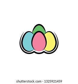 colorful eggs easter symbol logo icon 