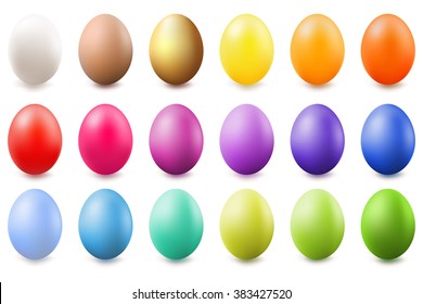 Colorful Eggs With Gradient Mesh, Vector Illustration