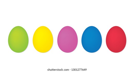 colorful eggs in a row- vector illustration