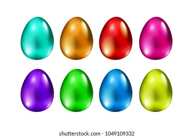 Colorful Eggs Set With Gradient Mesh, Vector Illustration art