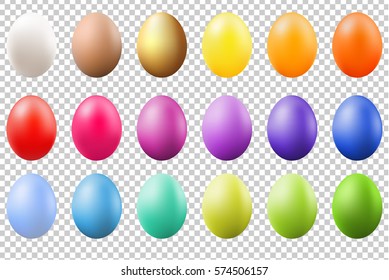 Colorful Eggs Set With Gradient Mesh, Vector Illustration