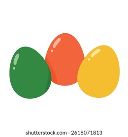 colorful eggs, vector illustration, white background