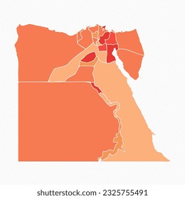 Colorida Ilustración de Mapa Dividido de Egipto, puede ser usada para diseños de negocios, diseños de presentaciones o cualquier diseño adecuado.