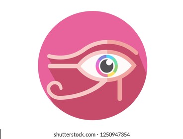 colorful Egyptian eye icon. Egyptian eye logo symbol flat vector