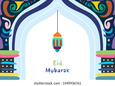 bunter eidmubarak-Hintergrund, minimalistischer Ornament