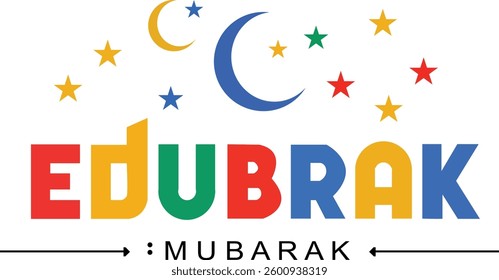 Colorful Eid Mubarak Typography Design