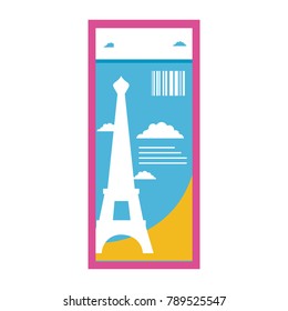 colorful eiffel tower of paris ticket vacation