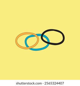 Colorful elastic bands for hairdo vector illustration. Hairstyling and hairdressing accessories.