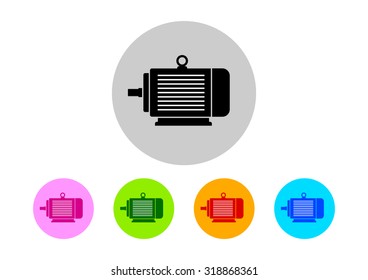 Colorful electric motor icons 