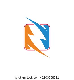 colorful electric movement square design logo vector