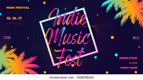 Colorful electronic Music Covers for Summer Night Party or Club Party Flyer. Colorful music festival banner. Template for DJ Poster, Web Banner, Pop-Up, Flyer,..