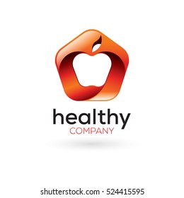 Colorful elegant apple symbol for your company